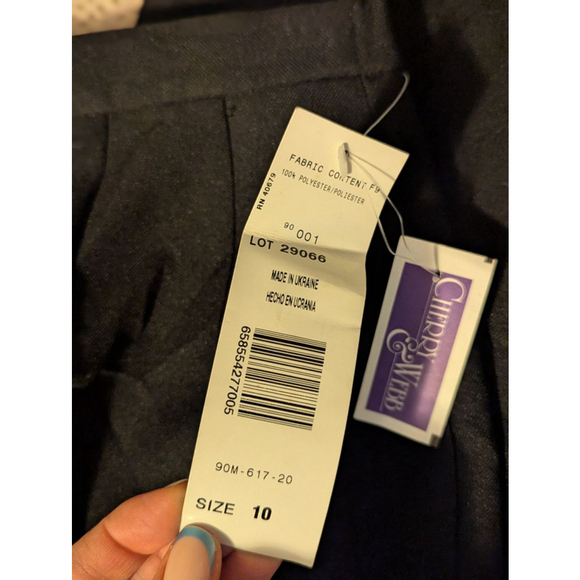 MORTON BERNARD | NWT 90s Vintage Black Polyester Trousers Size 10 - Picture 8 of 11